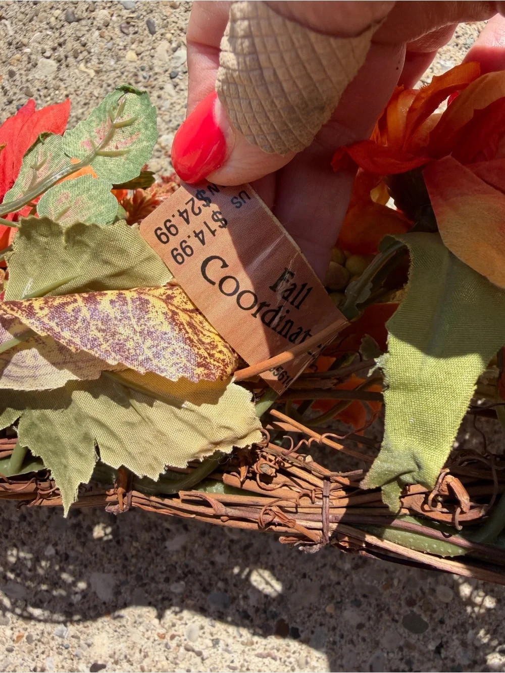 Autumn Orange Floral Swag or Table Accent - Unbranded
